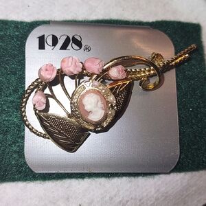 1928 Floral Brooch Upcycled w/ Cameo